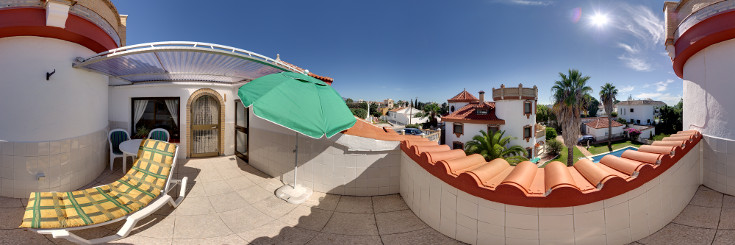 Interaktives Kugelpanorama - Ferienwohnung OBEN - Dachterrasse